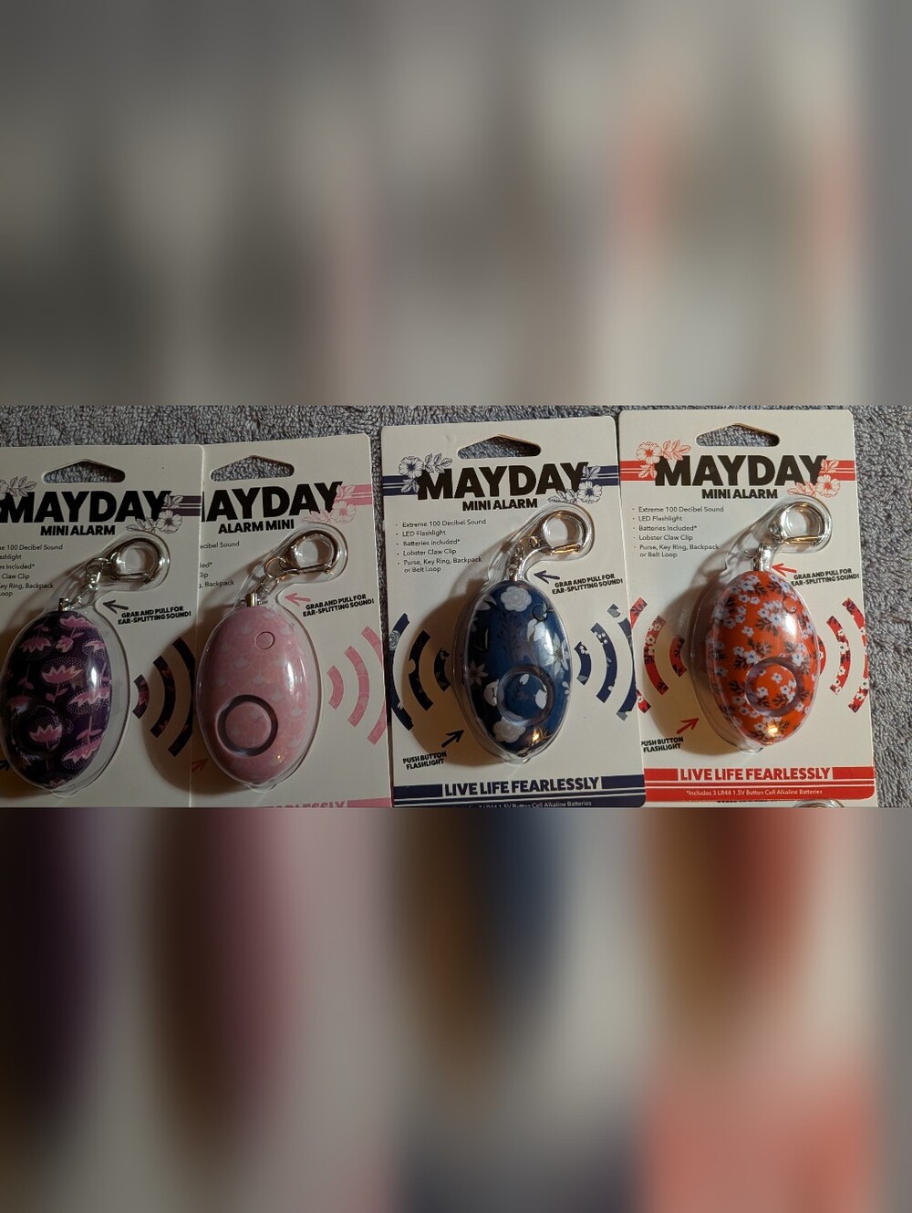 MAYDAY Mini Alarm Keychain - Assorted Colors